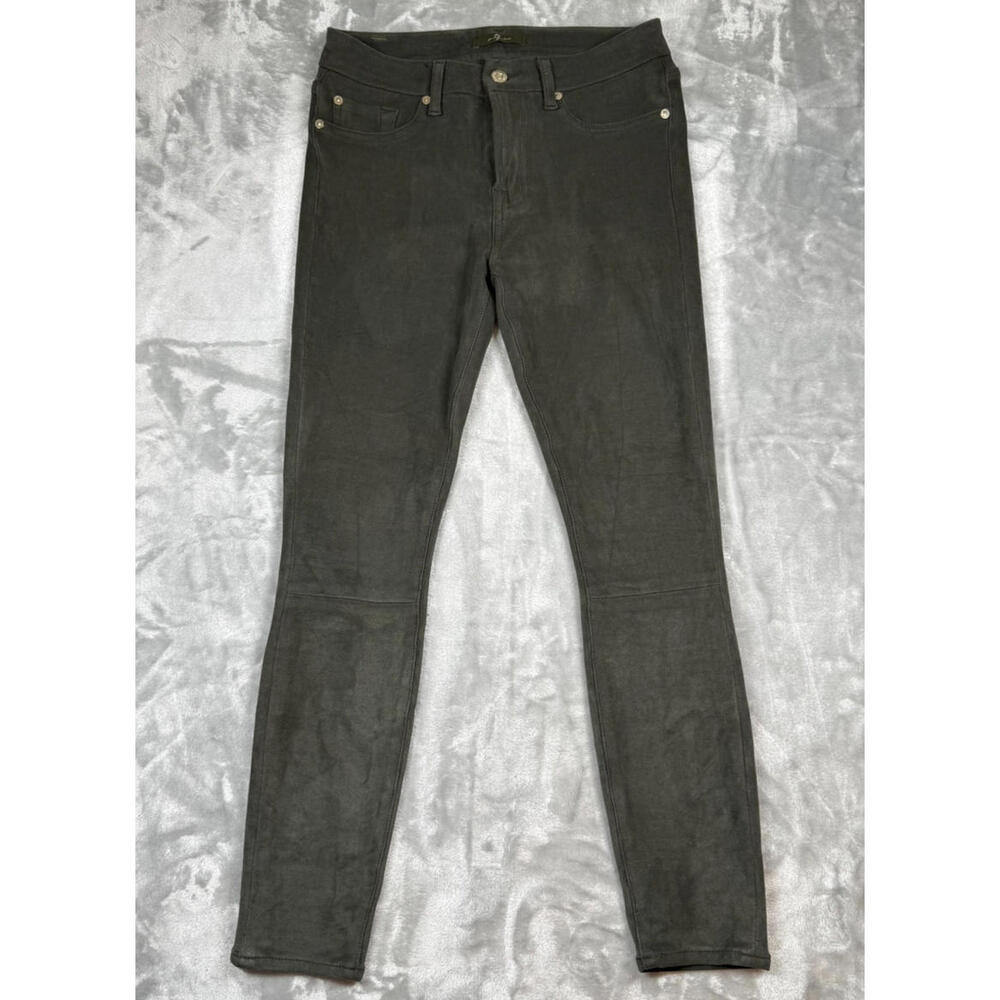 7‎ for all Mankind Women's Faux Suede Pants Size 28 Mid-Rise Ankle Pant